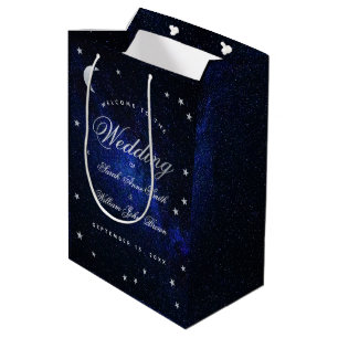 Stars & Moon Celestial Blue Night Wedding Willkomm Mittlere Geschenktüte