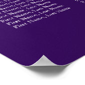 Stars Moon Celestial Lila Hochzeitssatellitenkarte Poster (Ecke)