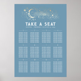 Stars Moon Celestial Seating Chart Poster