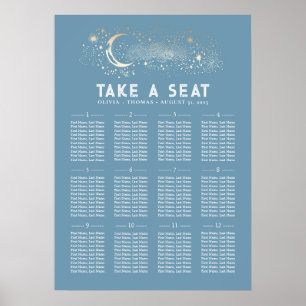 Stars Moon Celestial Seating Chart Poster
