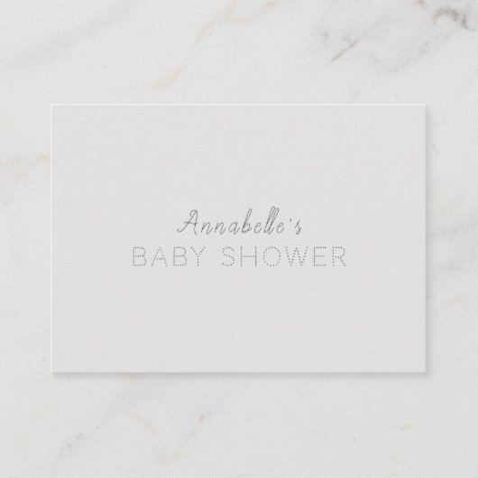 Stars Moon & Clouds Gray Baby Shower Advisards Begleitkarte (Rückseite)