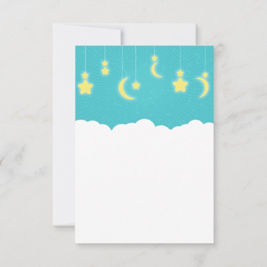 Stars Moon & Clouds Kinderdusche Danke Karte (Rückseite)