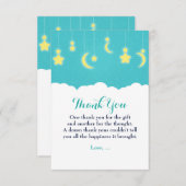 Stars Moon & Clouds Kinderdusche Danke Karte (Vorne/Hinten)