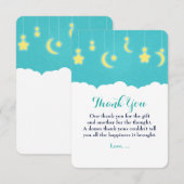 Stars Moon & Clouds Kinderdusche Danke Karte (Vorne/Hinten)