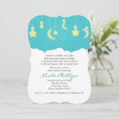 Stars Moon & Clouds Kinderdusche Einladungen (Stehend Vorderseite)