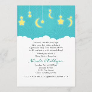 Stars Moon & Clouds Kinderdusche Einladungen