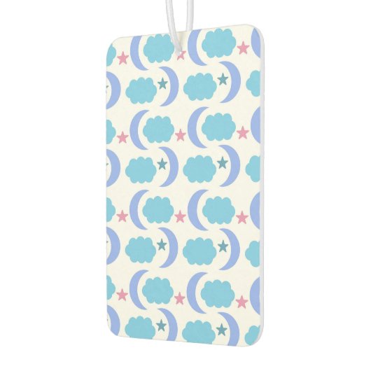 Stars Moon Clouds Pattern Blue Pink Purple Autolufterfrischer (Links)