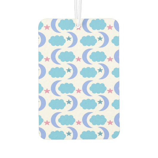 Stars Moon Clouds Pattern Blue Pink Purple Autolufterfrischer (Rückseite)