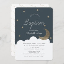 Stars & Moon Navy Blauer Junge Taufe