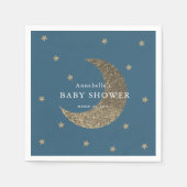 Stars & Moon Navy Blue Baby Duschpapier Napkins Serviette (Vorderseite)