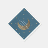 Stars & Moon Navy Blue Baby Duschpapier Napkins Serviette (Ecke)
