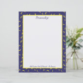 Stars & Moon Navy Blue & Gold Muster personalisier (Stehend Vorderseite)