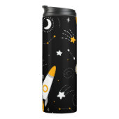 Stars Moon Night Sky Weltraumrakete Thermosbecher (Nach rechts gedreht)