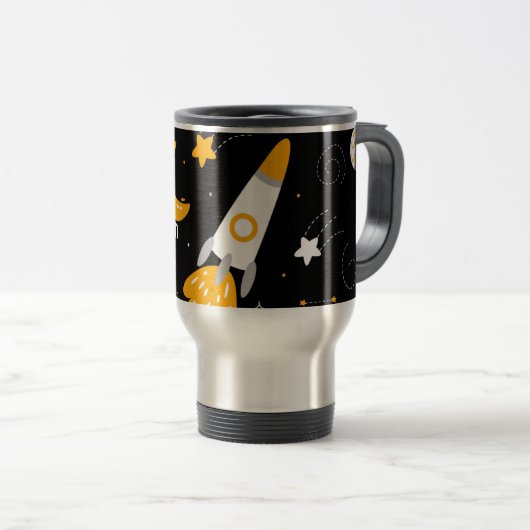 Stars Moon Outer Space Rocket Reisebecher (VorderseiteRechts)