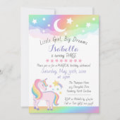 Stars & Moon Rainbow Sky Magical Unicorn Geburtsta Einladung (Vorderseite)