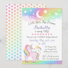 Stars & Moon Rainbow Sky Magical Unicorn Geburtsta Einladung