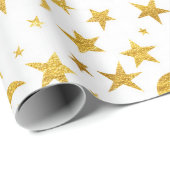 Stars Moon Sky Weißes Galaxie Elegante Elegante Geschenkpapier (Rolleneckpunkt)