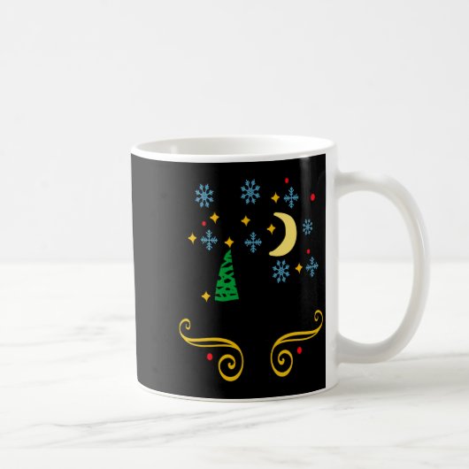 Stars Moon Snowflakes And Merry Christmas Kids Kaffeetasse (Rechts)