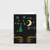 Stars Moon Snowflakes And Merry Christmas Kids T S Karte (Vorderseite)