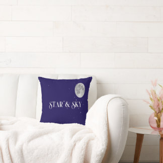 Stars & Moon Throw Kissen - Lila Sky Design