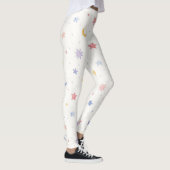 Stars Moons Punkte Nahtloses Muster Leggings (Rechts)