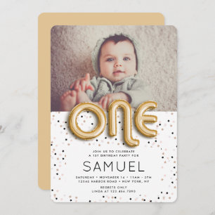 Stars n Gold Foil Ballon Typ 1 Geburtstag Einladung