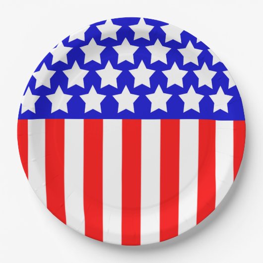Stars N Stripes Red White Blue Pappteller (Vorderseite)