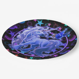 Stars 'n Stuff Blue Unicorn Pappteller