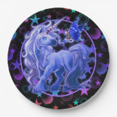 Stars 'n Stuff Blue Unicorn Pappteller (Vorderseite)