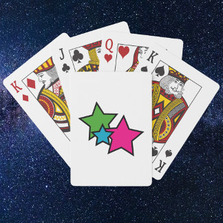 Stars Neon Color Pink Blue Green Spielkarten