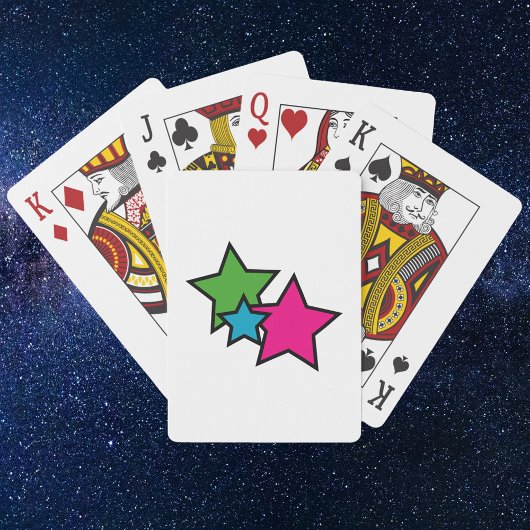 Stars Neon Color Pink Blue Green Spielkarten