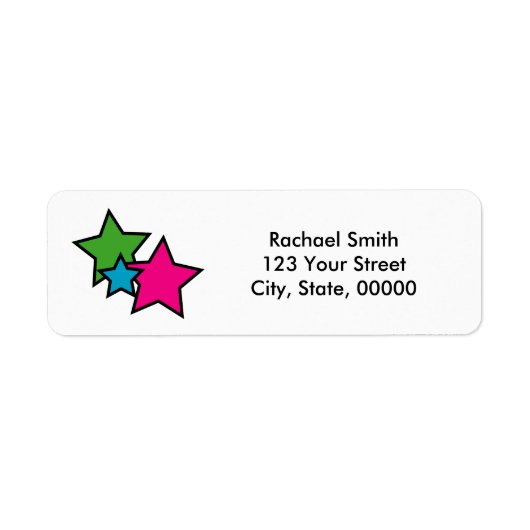 Stars Neon Colors Rücksendeadresse personalisieren (Vorne)