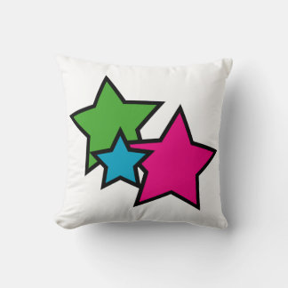 Stars Neon Pink Blue Green Black Kissen