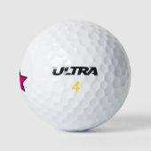 Stars Neon Pink Green Blue Golfball (Logo)