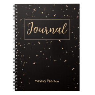 Stars Night Black Spiral Foto Notebook Notizblock