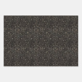 Stars Night Sky Celestial Black and Gold Muster Geschenkpapier Set (Vorderseite 3)