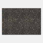 Stars Night Sky Celestial Black and Gold Muster Geschenkpapier Set (Vorderseite 2)