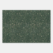 Stars Night Sky Celestial Emerald Green und Gold Geschenkpapier Set (Vorderseite 2)