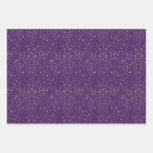 Stars Night Sky Celestial Lila und Gold Muster Geschenkpapier Set (Vorderseite 3)