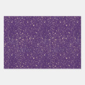 Stars Night Sky Celestial Lila und Gold Muster Geschenkpapier Set (Vorderseite 2)