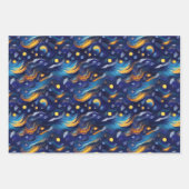 Stars Night Sky Geburtstag Geschenkpapier Set (Vorderseite)