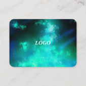 Stars Night Sky Midnight Emerald Green Terminkarte (Rückseite)