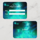 Stars Night Sky Midnight Emerald Green Terminkarte (Vorne/Hinten)