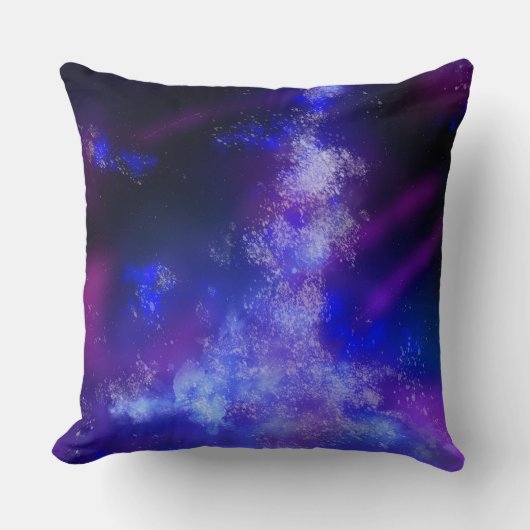 Stars Night Sky Mitternacht Blue Milky Way Kissen (Vorderseite)