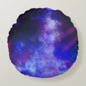 Stars Night Sky Mitternacht Blue Milky Way Rundes Kissen (Vorderseite)