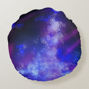 Stars Night Sky Mitternacht Blue Milky Way Rundes Kissen