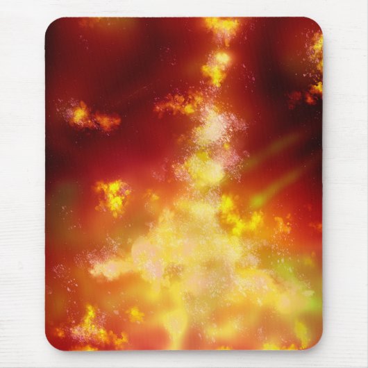 Stars Night Sky Mitternacht Milky Way Orange Mousepad (Vorne)