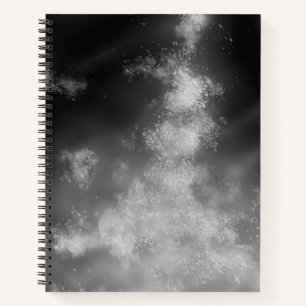 Stars Night Sky Mitternachtsgrau monochrom Milky W Notizblock