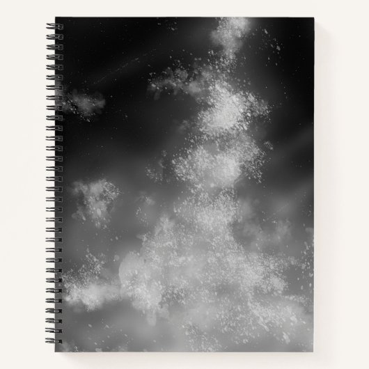 Stars Night Sky Mitternachtsgrau monochrom Milky W Notizblock (Vorderseite)