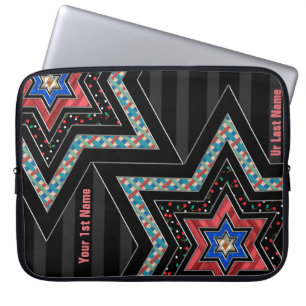 STARS of David and Stripes v2 (Personalisiert) Laptopschutzhülle